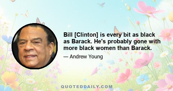 Bill [Clinton] is every bit as black as Barack. He's probably gone with more black women than Barack.