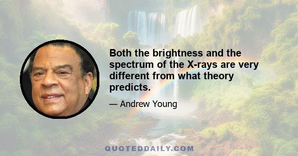 Both the brightness and the spectrum of the X-rays are very different from what theory predicts.