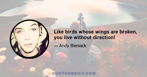 Like birds whose wings are broken, you live without direction!