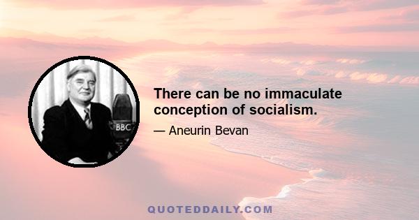 There can be no immaculate conception of socialism.