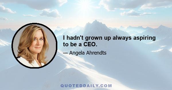 I hadn't grown up always aspiring to be a CEO.