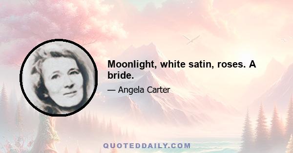 Moonlight, white satin, roses. A bride.