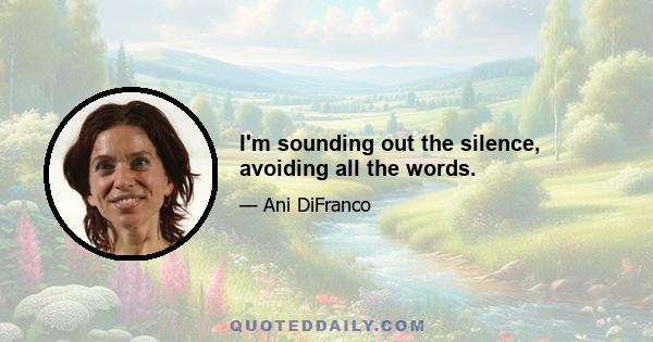 I'm sounding out the silence, avoiding all the words.