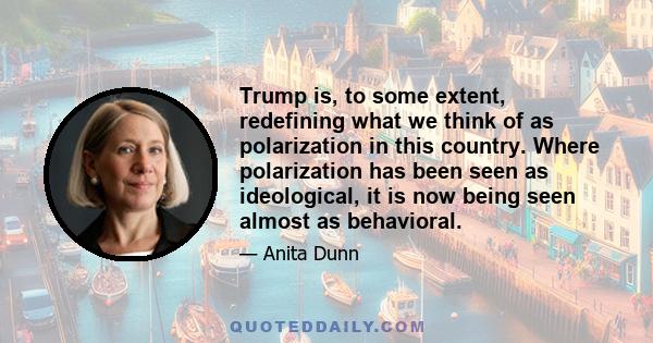 Trump is, to some extent, redefining what we think of as polarization in this country. Where polarization has been seen as ideological, it is now being seen almost as behavioral.