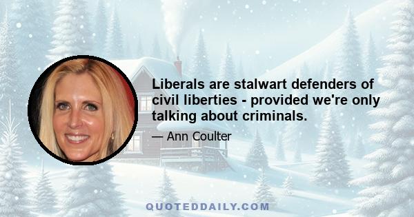 Liberals are stalwart defenders of civil liberties - provided we're only talking about criminals.