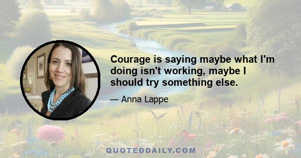 Courage is saying maybe what I'm doing isn't working, maybe I should try something else.