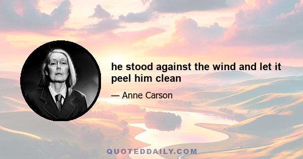 he stood against the wind and let it peel him clean