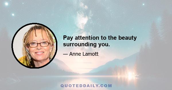 Pay attention to the beauty surrounding you.