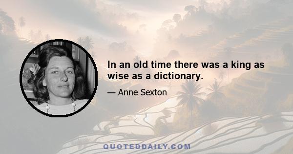 In an old time there was a king as wise as a dictionary.