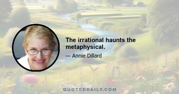 The irrational haunts the metaphysical.