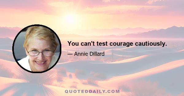 You can't test courage cautiously.