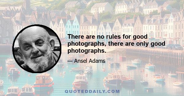 There are no rules for good photographs, there are only good photographs.