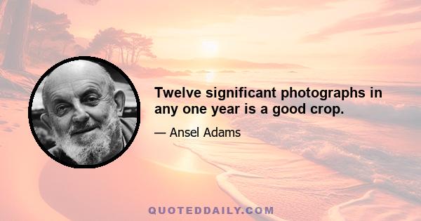 Twelve significant photographs in any one year is a good crop.