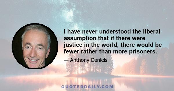 I have never understood the liberal assumption that if there were justice in the world, there would be fewer rather than more prisoners.