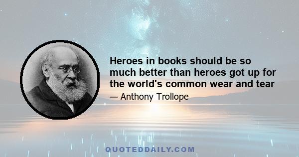 Heroes in books should be so much better than heroes got up for the world's common wear and tear