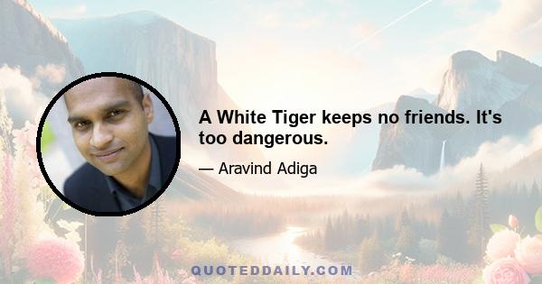 A White Tiger keeps no friends. It's too dangerous.