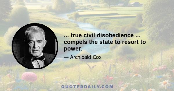 ... true civil disobedience ... compels the state to resort to power.