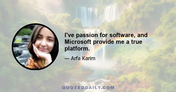 I've passion for software, and Microsoft provide me a true platform.