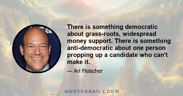 There is something democratic about grass-roots, widespread money support. There is something anti-democratic about one person propping up a candidate who can't make it.