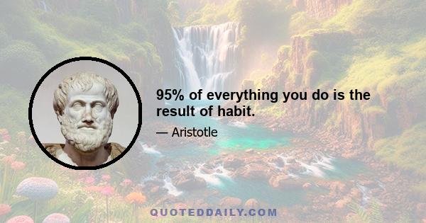 95% of everything you do is the result of habit.