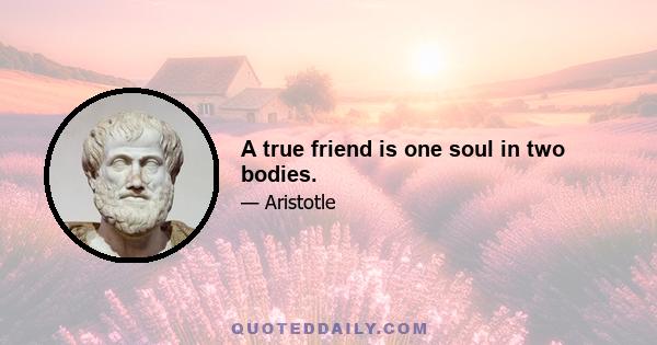 A true friend is one soul in two bodies.