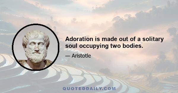 Adoration is made out of a solitary soul occupying two bodies.