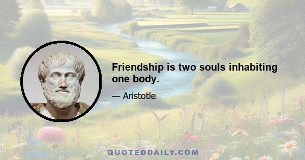 Friendship is two souls inhabiting one body.