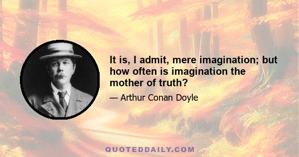 It is, I admit, mere imagination; but how often is imagination the mother of truth?