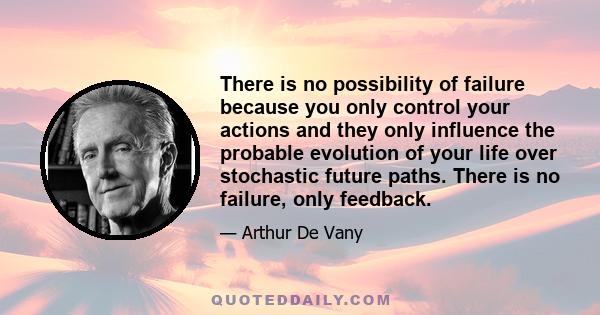 There is no possibility of failure because you only control your actions and they only influence the probable evolution of your life over stochastic future paths. There is no failure, only feedback.