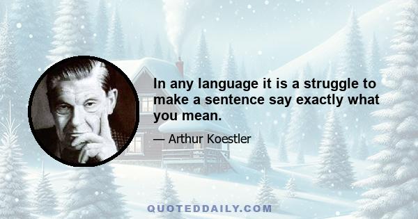 In any language it is a struggle to make a sentence say exactly what you mean.