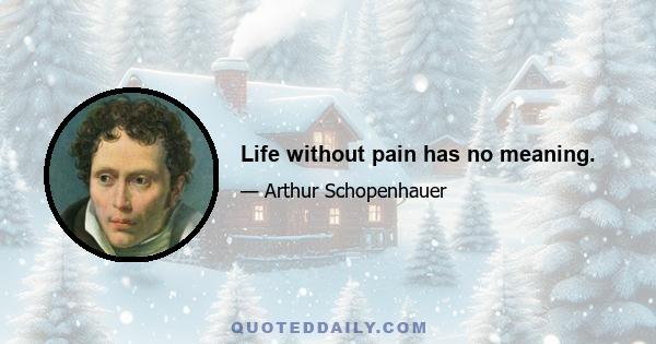 Life without pain has no meaning.