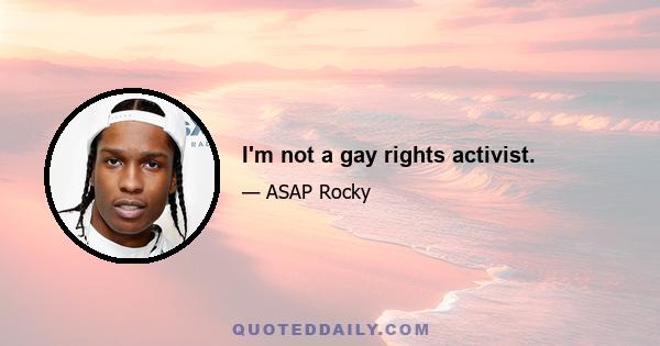 I'm not a gay rights activist.