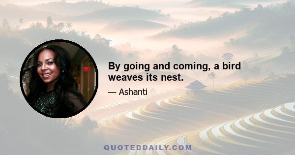 By going and coming, a bird weaves its nest.