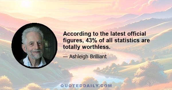 According to the latest official figures, 43% of all statistics are totally worthless.