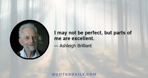 I may not be perfect, but parts of me are excellent.