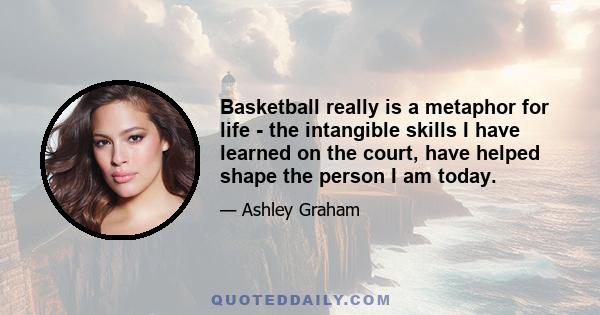 Basketball really is a metaphor for life - the intangible skills I have learned on the court, have helped shape the person I am today.