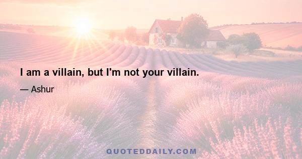 I am a villain, but I'm not your villain.