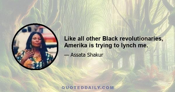 Like all other Black revolutionaries, Amerika is trying to lynch me.