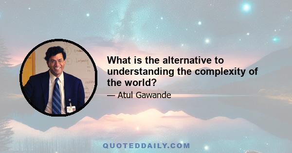 What is the alternative to understanding the complexity of the world?