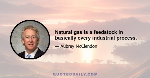 Natural gas is a feedstock in basically every industrial process.