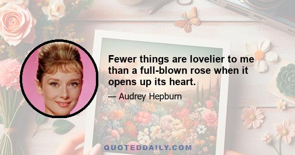 Fewer things are lovelier to me than a full-blown rose when it opens up its heart.