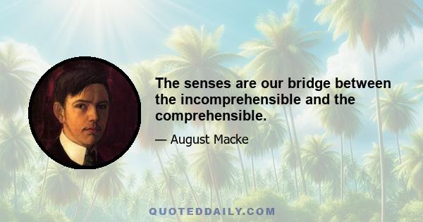 The senses are our bridge between the incomprehensible and the comprehensible.