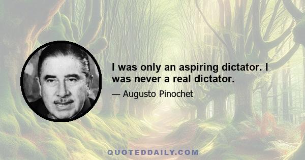 I was only an aspiring dictator. I was never a real dictator.