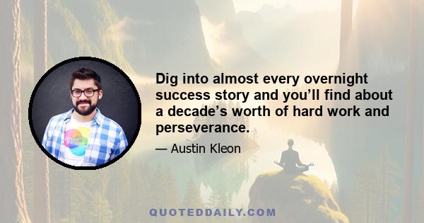 Dig into almost every overnight success story and you’ll find about a decade’s worth of hard work and perseverance.