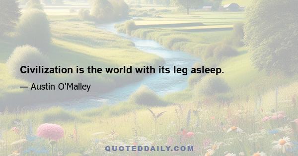 Civilization is the world with its leg asleep.