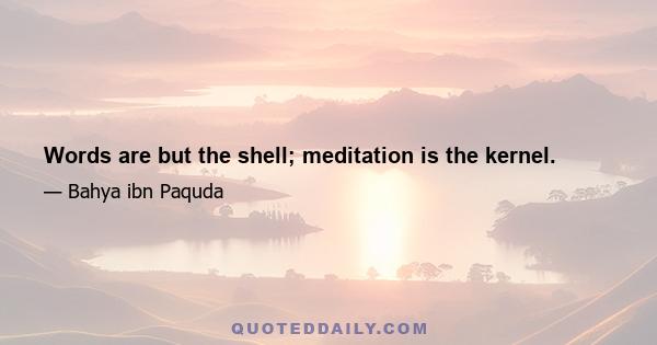 Words are but the shell; meditation is the kernel.