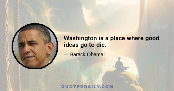 Washington is a place where good ideas go to die.