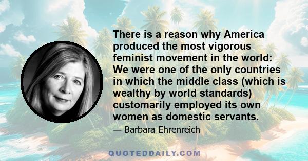 There is a reason why America produced the most vigorous feminist movement in the world: We were one of the only countries in which the middle class (which is wealthy by world standards) customarily employed its own