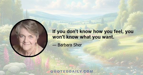 If you don't know how you feel, you won't know what you want.