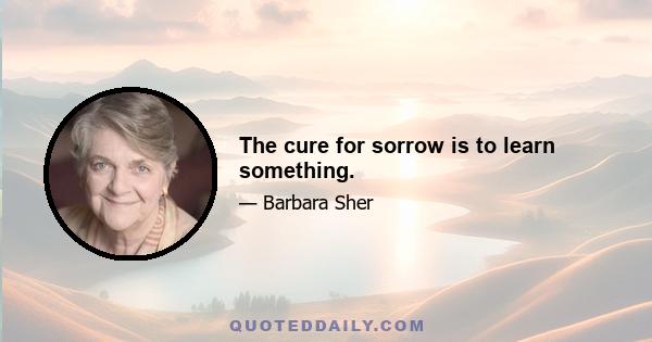 The cure for sorrow is to learn something.